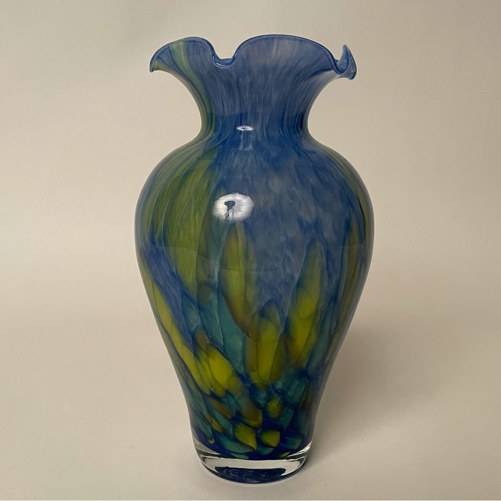 Multicolored Heavy art glass vase